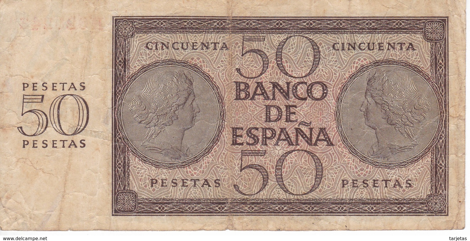 BILLETE DE BURGOS DE 50 PTAS DEL 21/11/1936 SERIE H  (BANKNOTE) - 50 Peseten