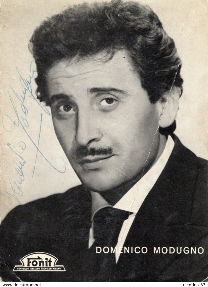 CT-02960- CARTOLINA PUBBLICITARIA " AUTOGRAFO DOMENICO MODUGNO " DISCHI FONIT CETRA 1958 - Musica E Musicisti