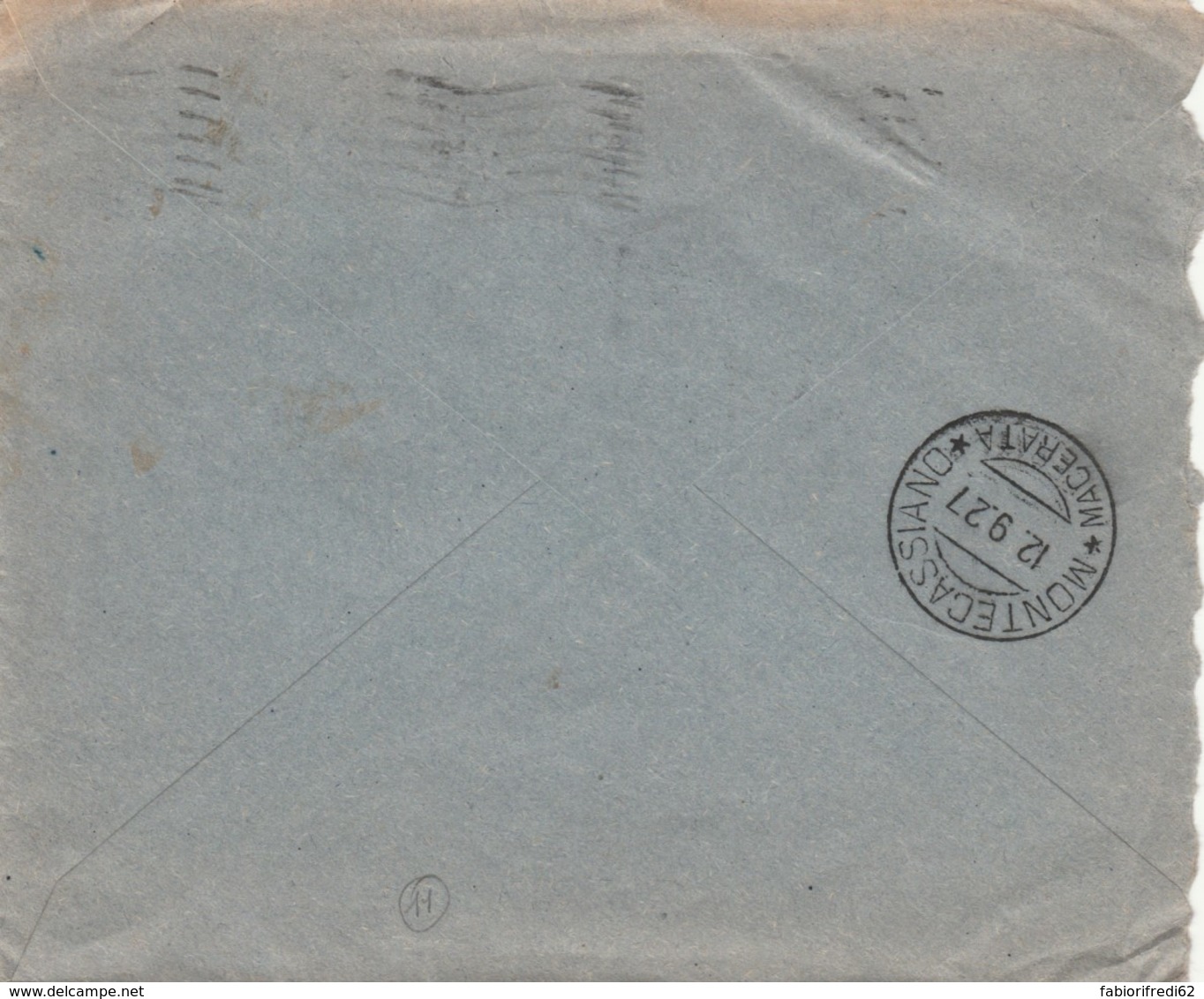 LETTERA 1927 50 C. VOLTA TIMBRO BOLOGNA MONTECASSIANO MACERATA (IX1086 - Storia Postale