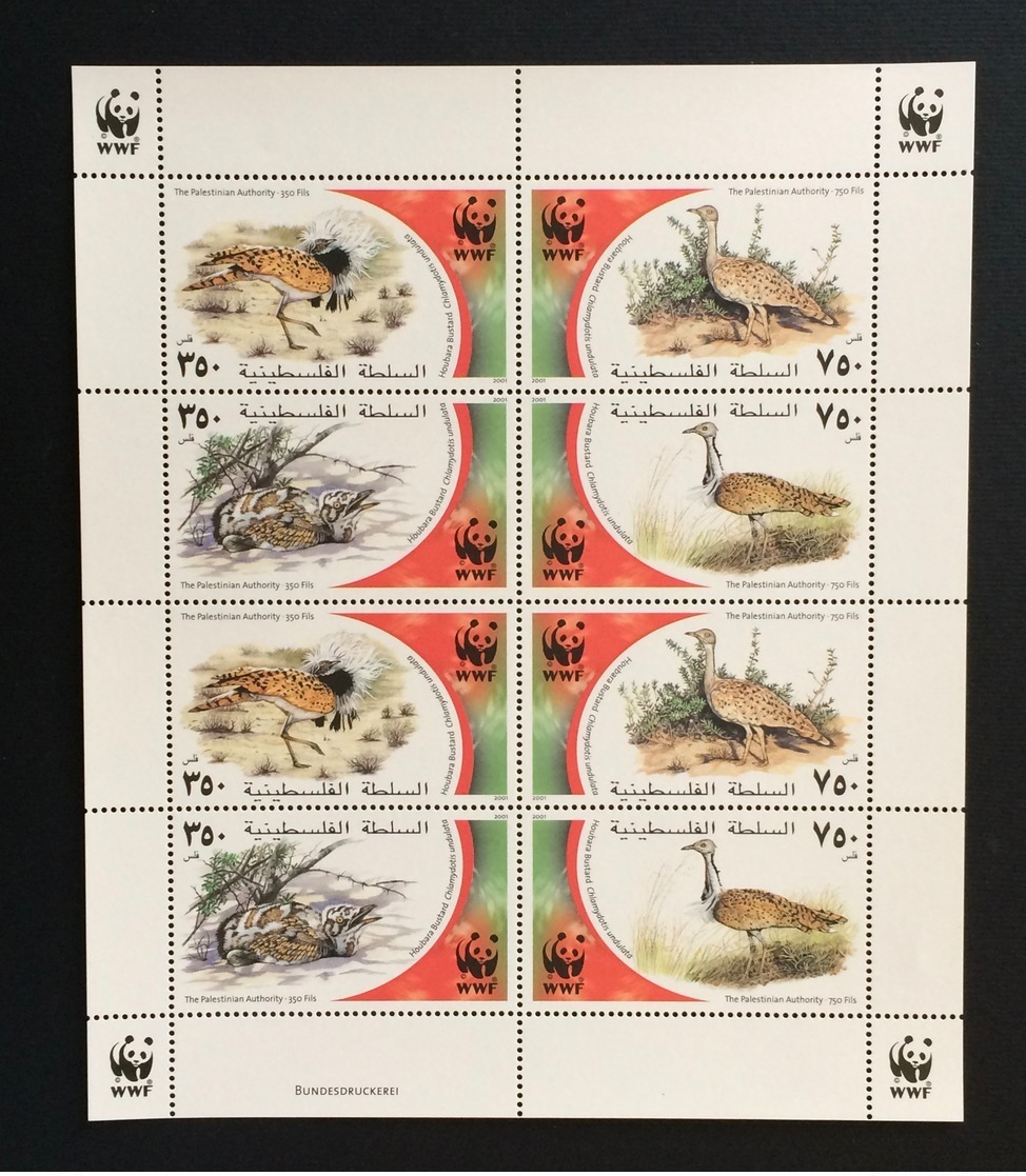 Palestine 2001; WWF Animals & Fauna; Birds, Wildlife; MNH, Neuf**, Postfrisch; CV 20 Euro; - Palestine