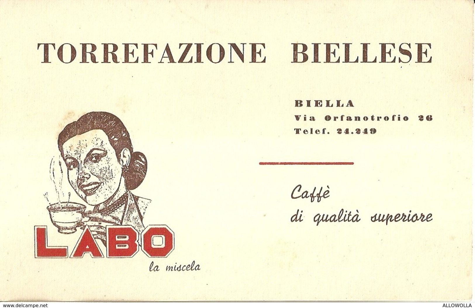 5387 "TORREFAZIONE BIELLESE -LABO LA MISCELA"  ORIGINALE - Cartoncini Da Visita