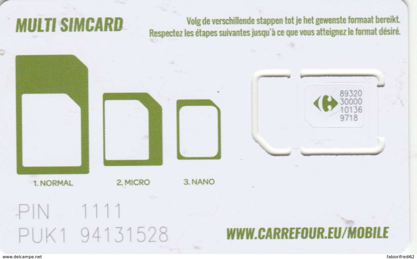 SIM CARD WITH CHIP BELGIO (E49.7.2 - GSM-Kaarten, Herlaadbaar & Voorafbetaald