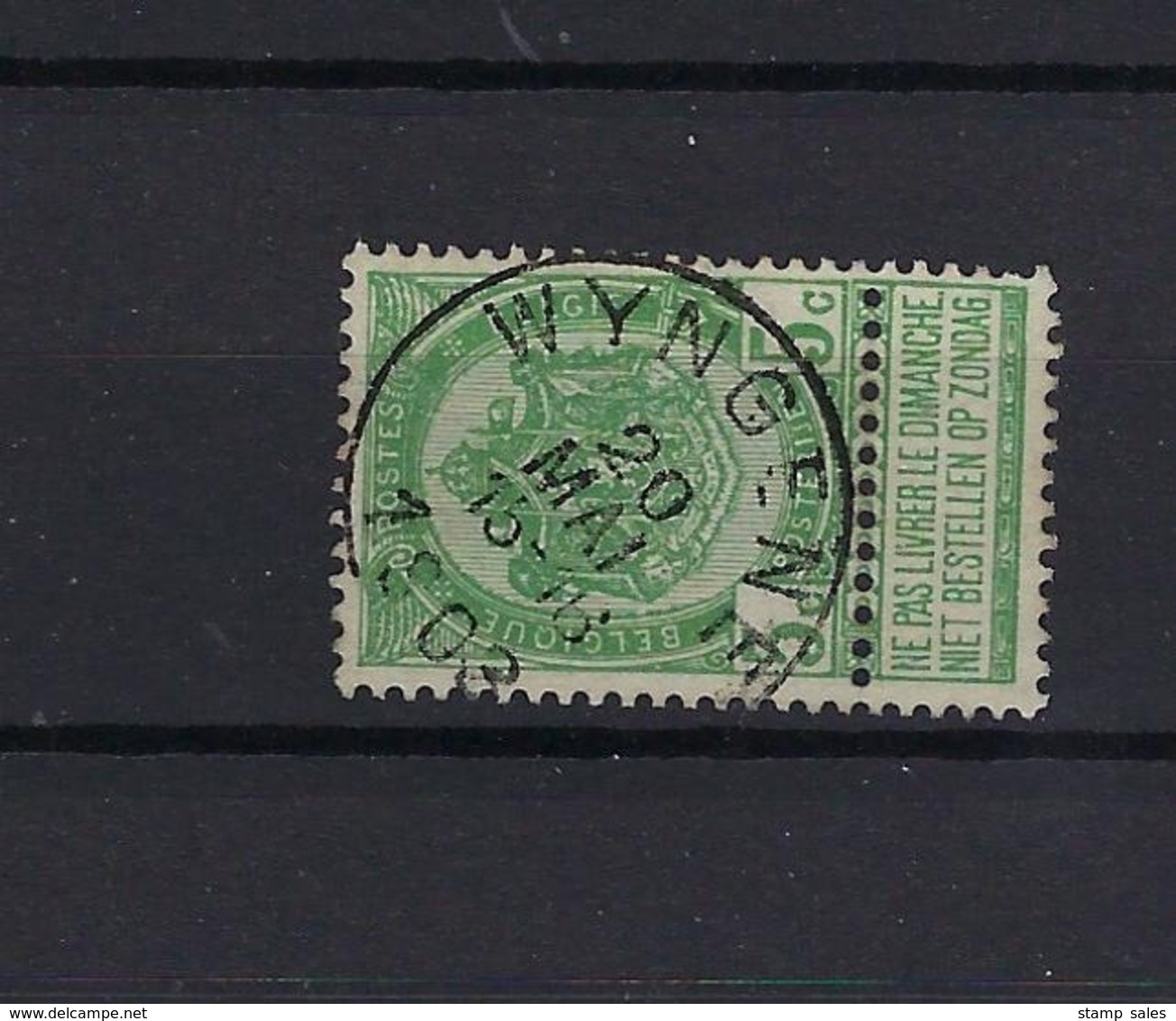 N°56 (ntz) GESTEMPELD Wyngene 1903 COBA € 6,00 - 1893-1907 Armoiries