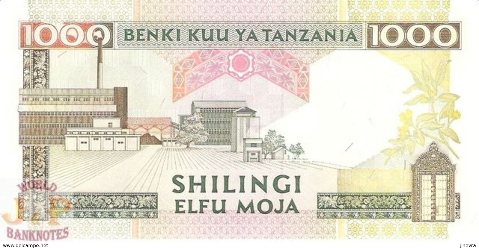 TANZANIA 1.000 SHILINGI 1993 PICK 27c UNC - Tanzania