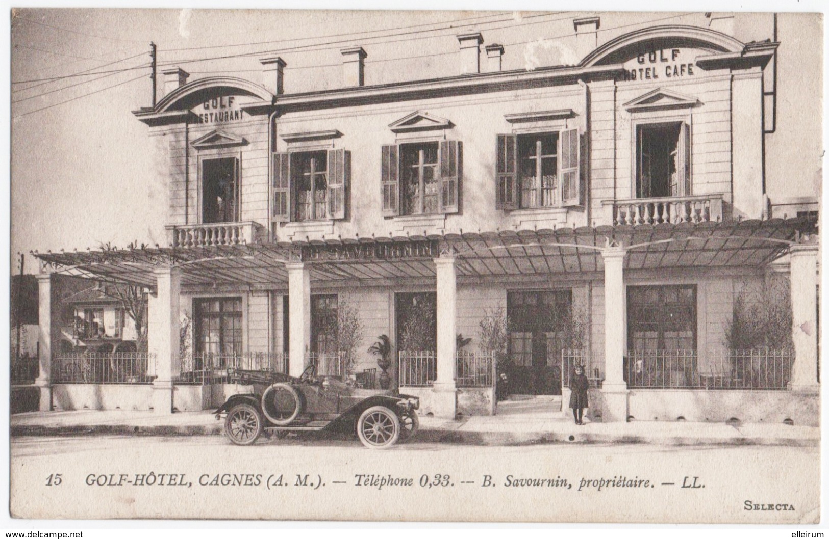 CAGNES-sur-MER (96) GOLF-HOTEL. PROPRIETAIRE B. SAVOURNIN. 1914. - Cagnes-sur-Mer