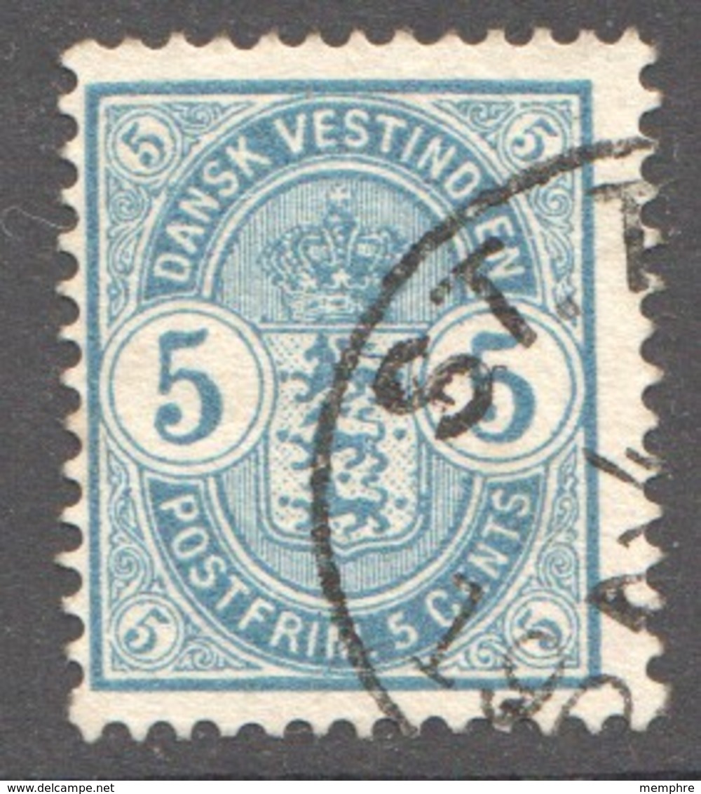 DWI  1900  5 Cents Sc 22 Used - Dänische Antillen (Westindien)