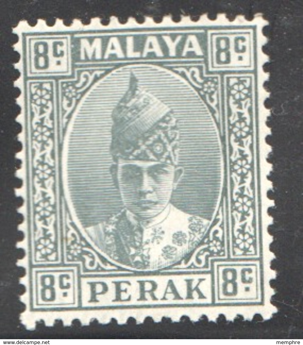 Perak  Sultan Iskandar  8 Cents Grey SG 110 * - Perak
