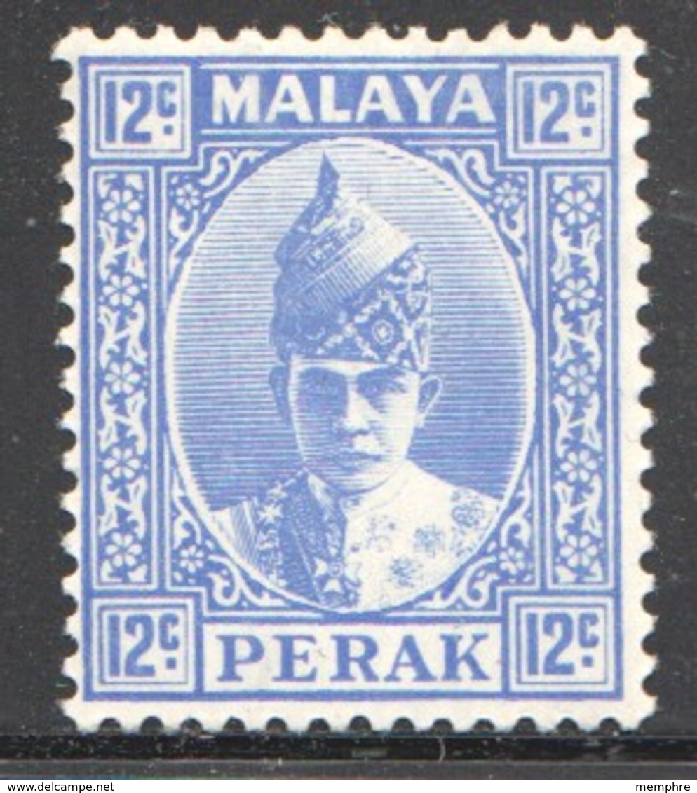 Perak  Sultan Iskandar 12 Cents  Bright Ultramarine  SG 113 * - Perak