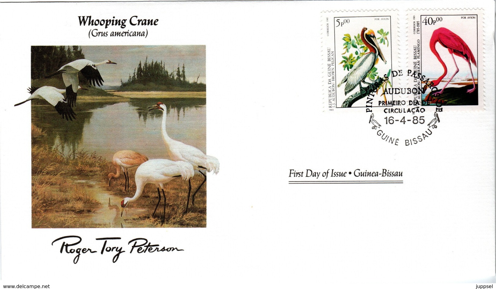 FDC GUINEA  BISSAU  Birds  /  Oiseaux, GUINÉE-BISSAU, Lettre De Première Jour,  GRUS  AMERICANA - Pelikane