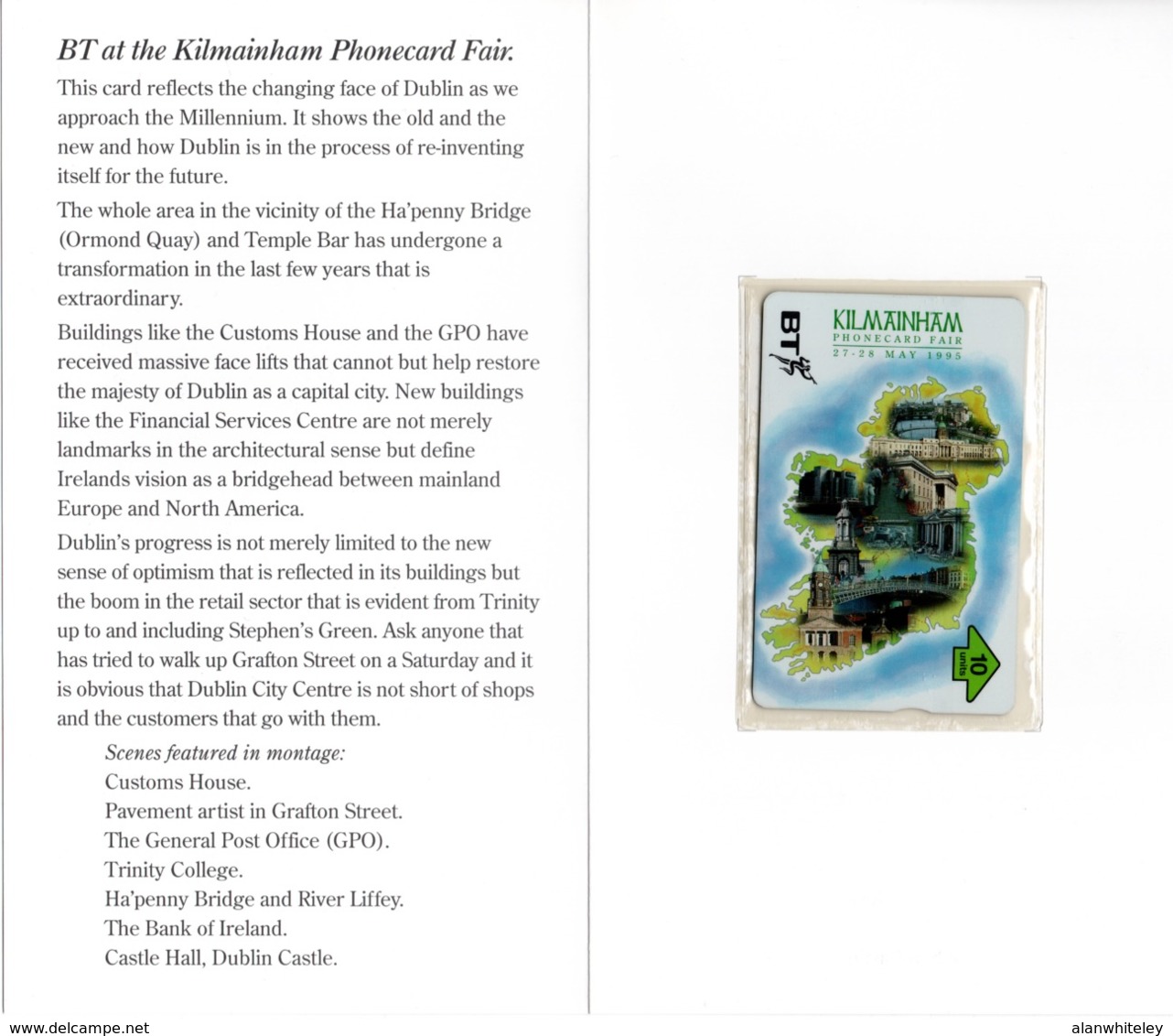GREAT BRITAIN 1995 Kilmainham Phonecard Fair: Presentation Pack Containing 1 Phonecard MINT/UNUSED - BT Cartes Mondiales (Prépayées)