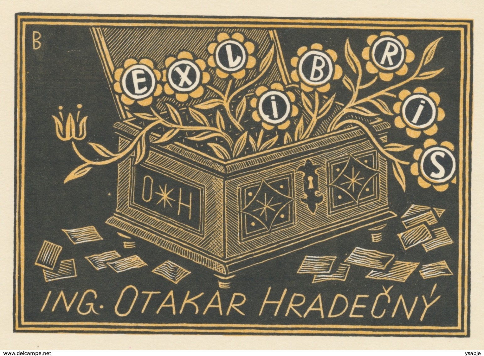 Ex Libris Otakar Hradečný - Josef (Jožka) Baruch - Ex-libris