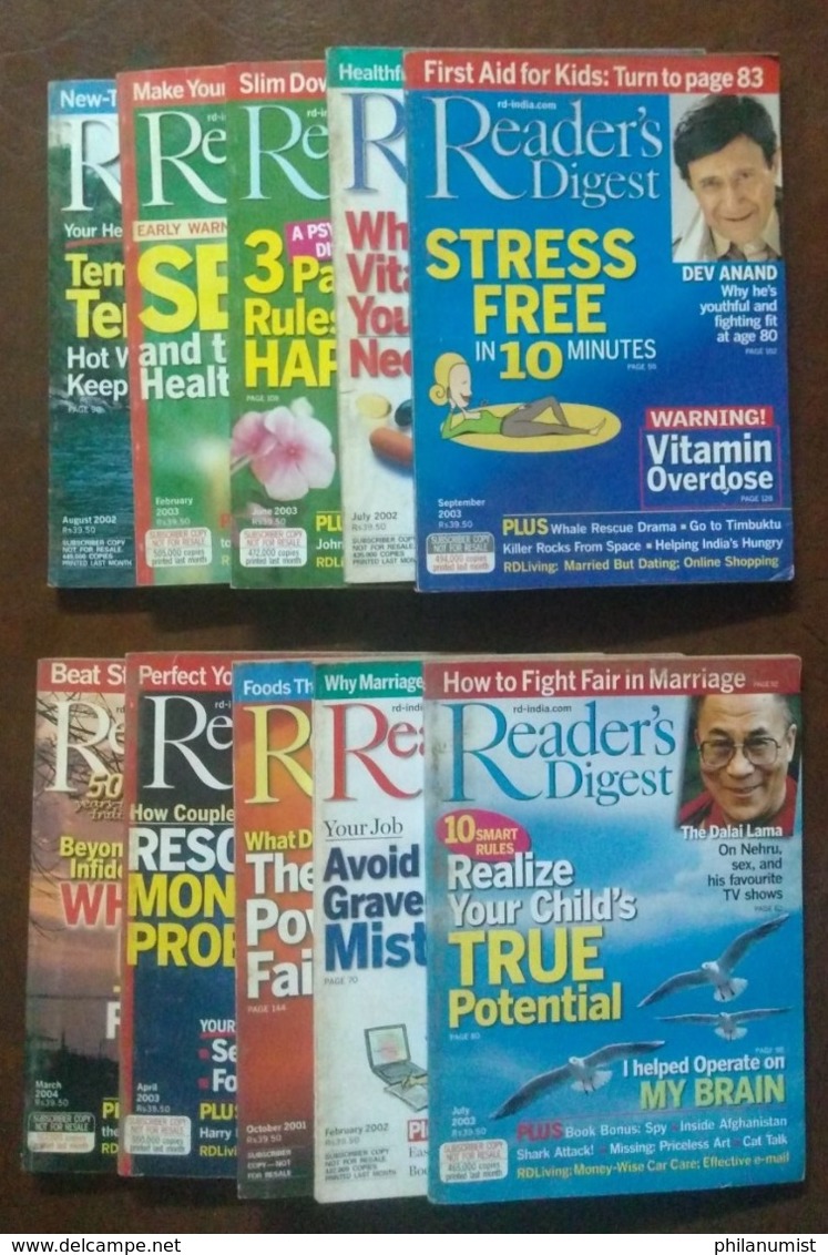 10 READER'S DIGEST INDIA BOOKS 2000's BACK ISSUES LOOK !! - Other & Unclassified