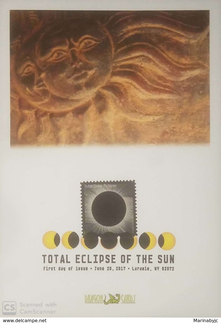 V) 2017 USA, TOTAL ECLIPSE OF THE SUN, MOON, SUN, FDC - 2011-...