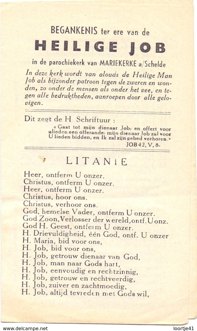 Devotie - Devotion - Begankenis Ter Ere Heilige Job - Parochiekerk Mariekerke A/ Schelde - Litanie - Altri & Non Classificati