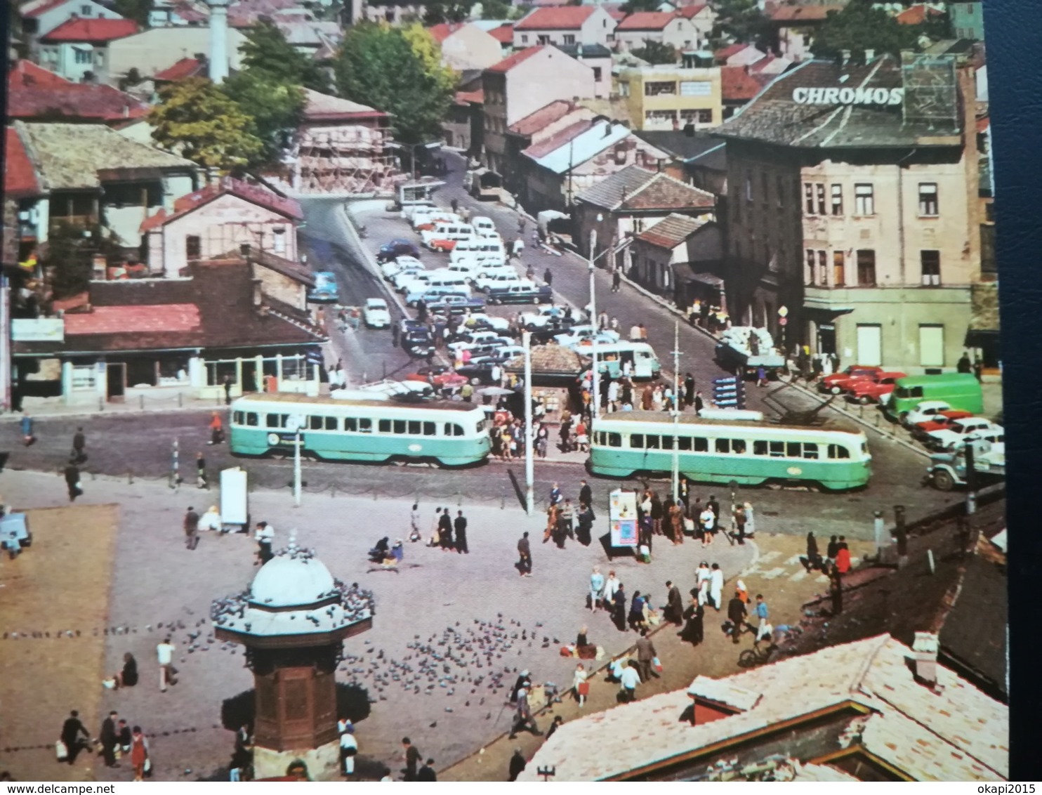 VIEUX TRAM SUR UNE PLACE DE SARAJEVO BOSNIE- HERZÉGOVINE Transports EUROPE VIEILLE CARTE POSTALE SEMI - MODERNE VIERGE - Autres & Non Classés