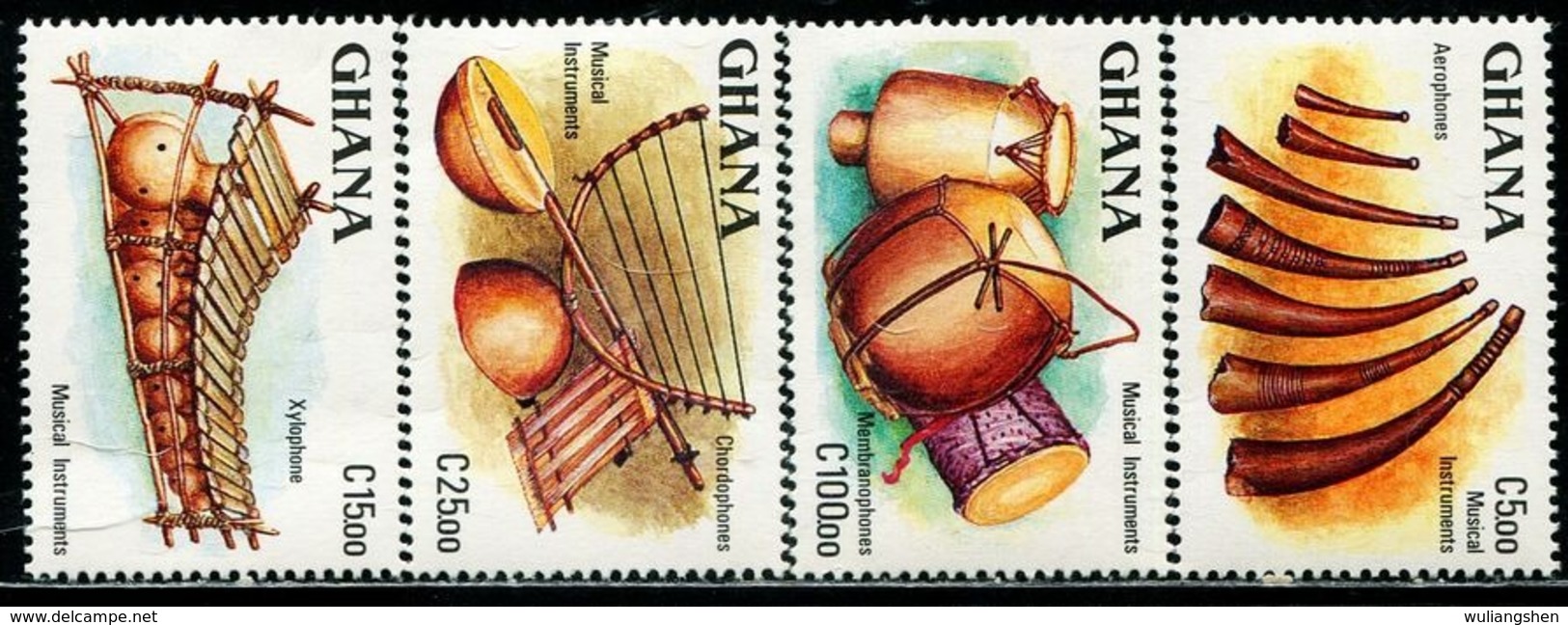 BW0775 Ghana 1987 National Musical Instrument 4V MNH - Musik