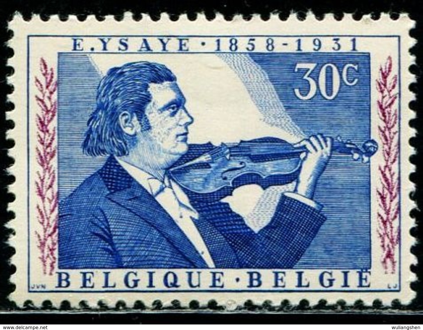 BW0795 Belgium 1958 Violinist 1V MNH - Musik