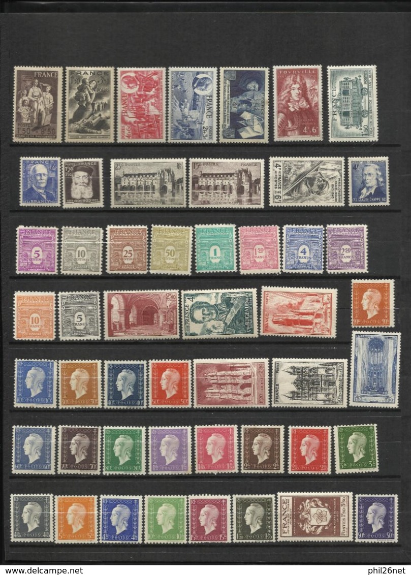 France    Lot  timbres Neufs   * * / *  et  ( *)   entre  1900 à 1950  B/TB      bonne cote     bradés   à  saisir ! ! !