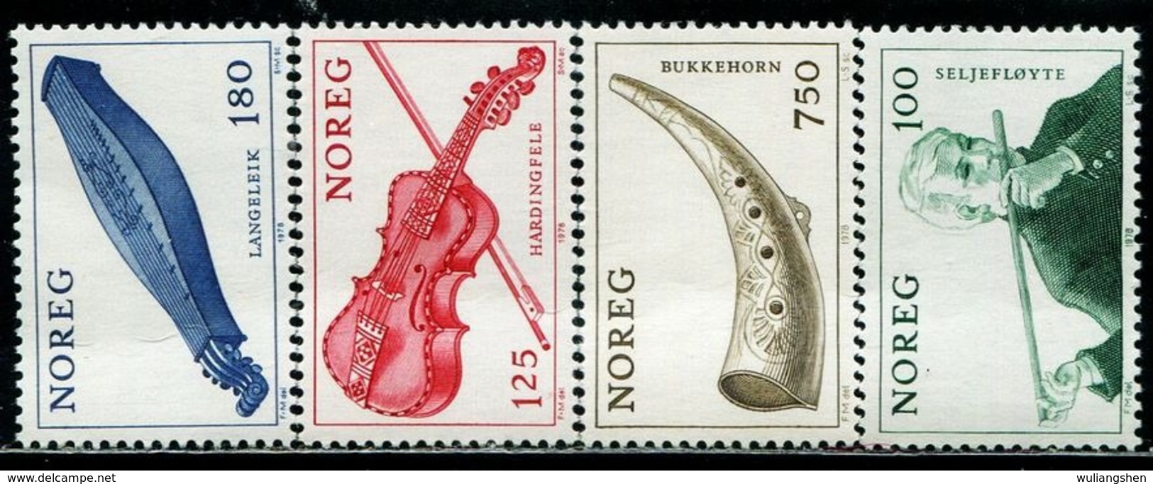 BW0818 Norway 1978 National Musical Instrument 4V Engraving Version MNH - Musik