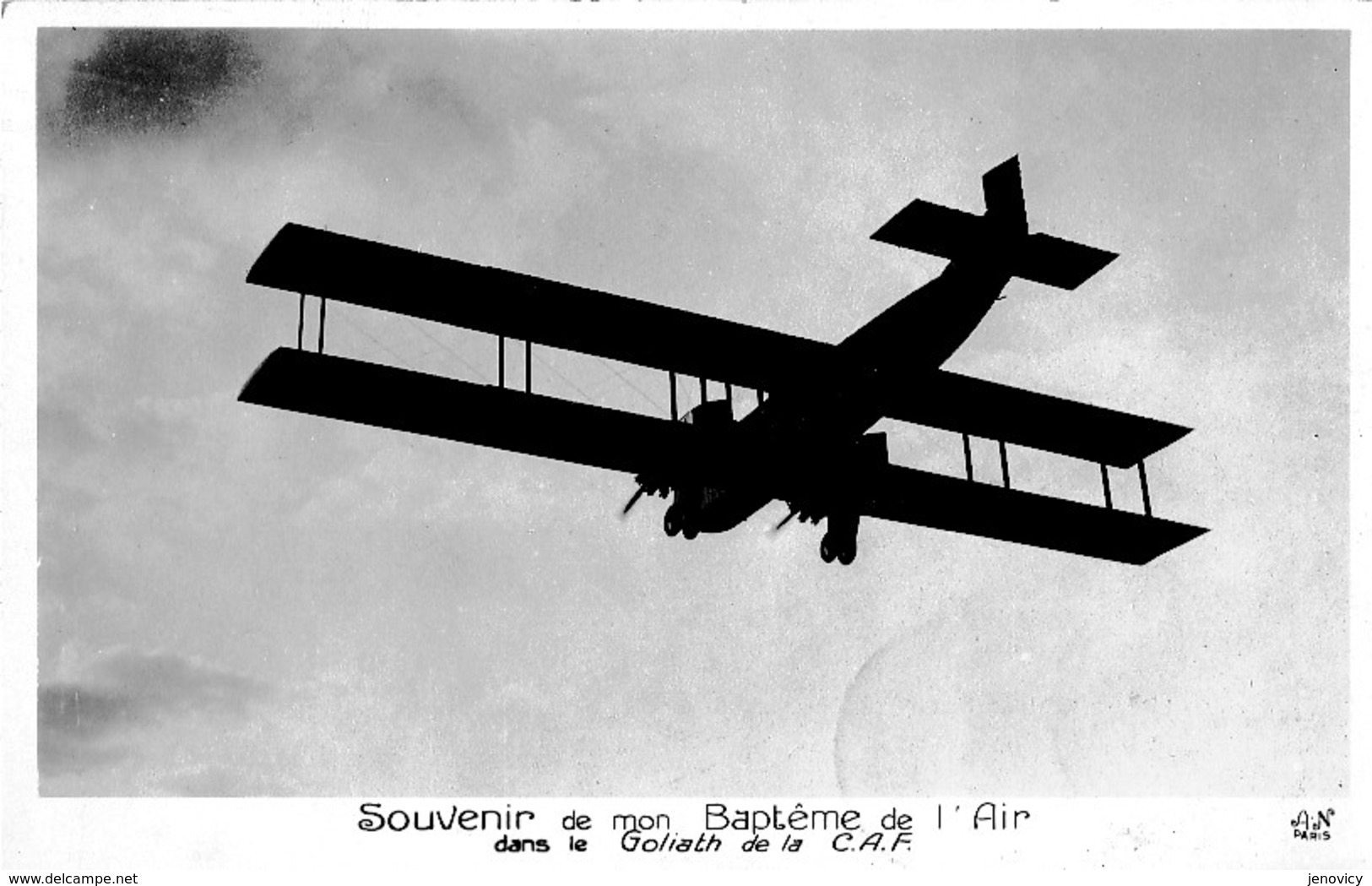 SOUVENIR DE MON BAPTEME DE L'AIR DANS LE GOLIATH DE LA C.A.F.  REF 61086 - Andere & Zonder Classificatie