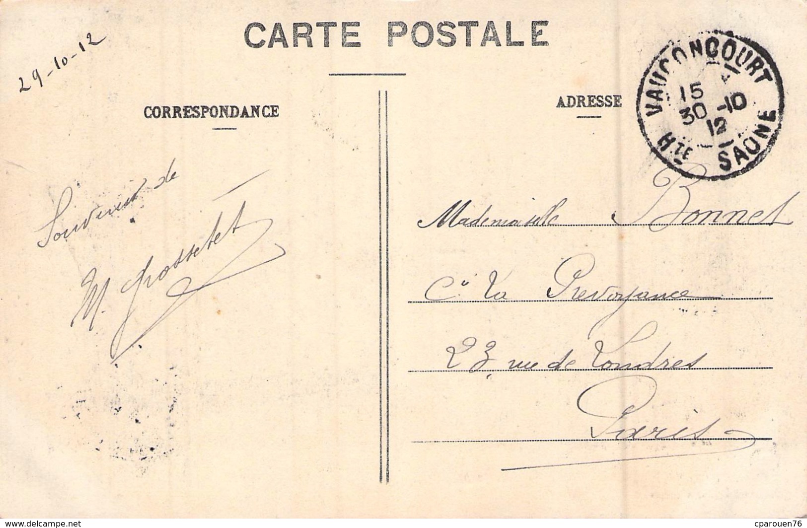 C P A [70] Haute Saône  Carte Animée Rue De L'église Le Puits Cachet Vauconcourt 1912 - Altri & Non Classificati