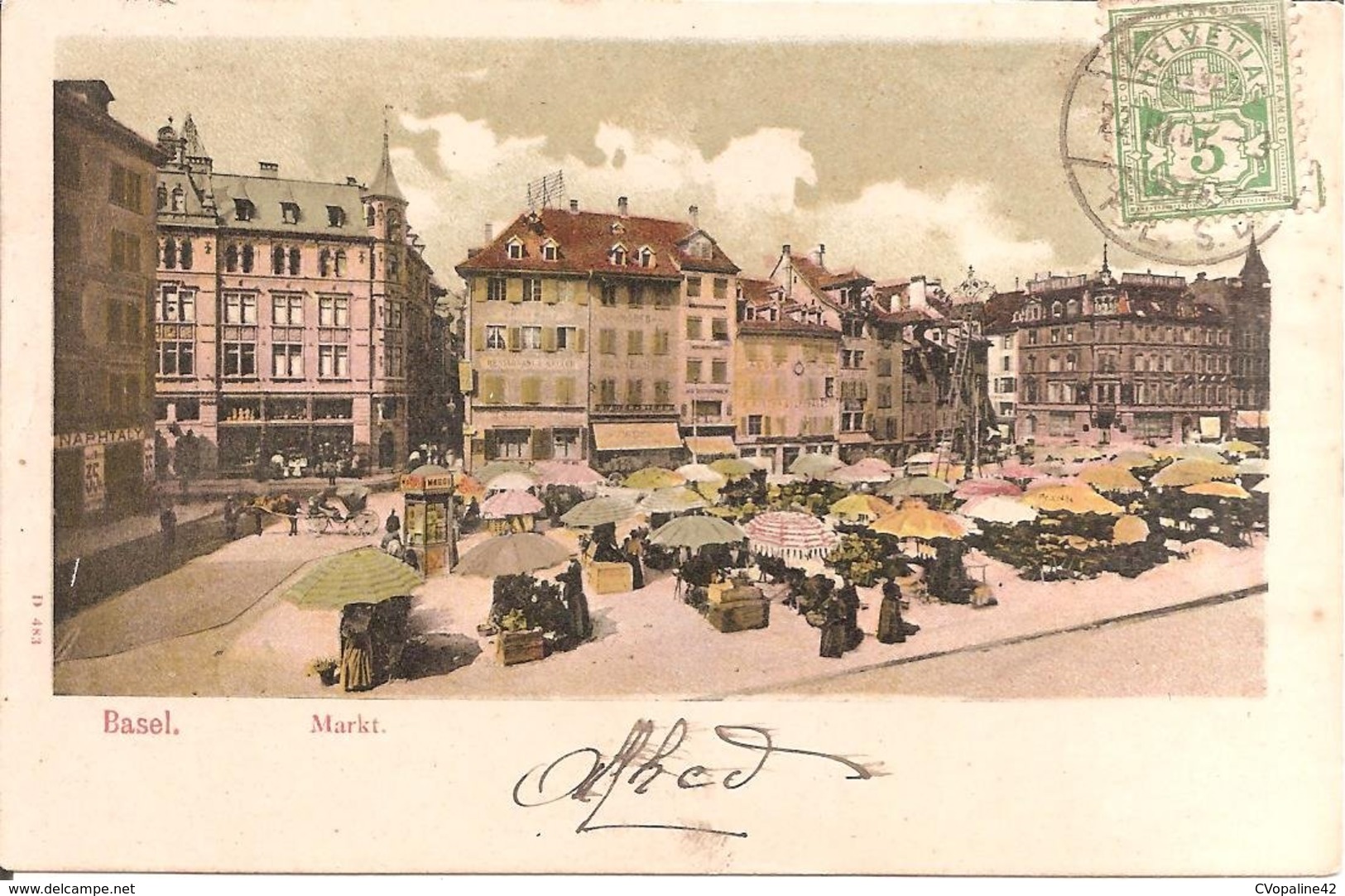 BASEL (Bâle-Ville-BS) Markt - Marché En 1907  (Dos Non Divisé) - Basel