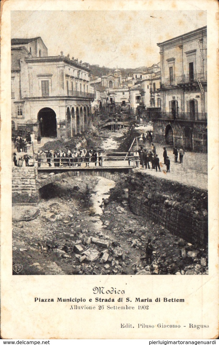 12484 - Modica - Piazza Municipio E Strada Di S Maria Di Betlem (Ragusa) F - Modica