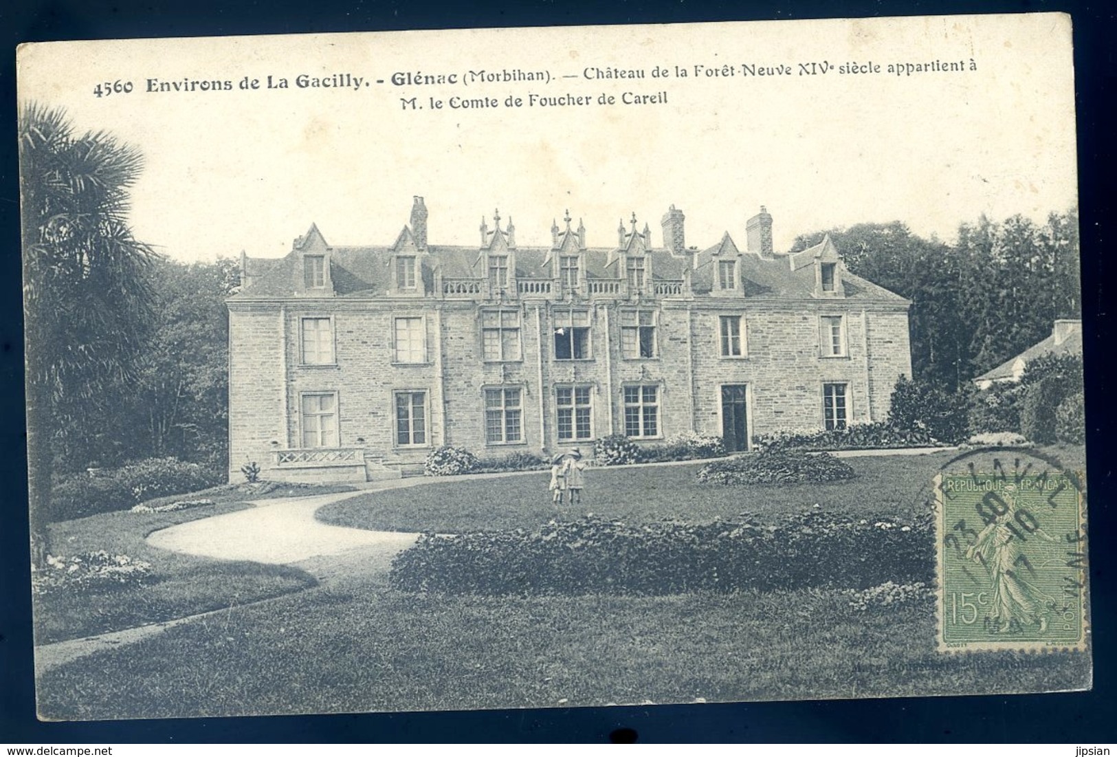 Cpa Du 56 Environs De La Gacilly  Glénac Château De La Forêt Neuve à M. Le Comte De Foucher De Careil JM25 - La Gacilly