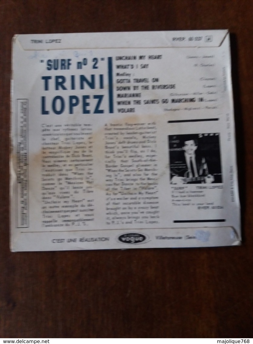 Trini Lopez Surf N°2 - Unchain My Heart - Reprise RVEP. 60037 - 1963 - Rock