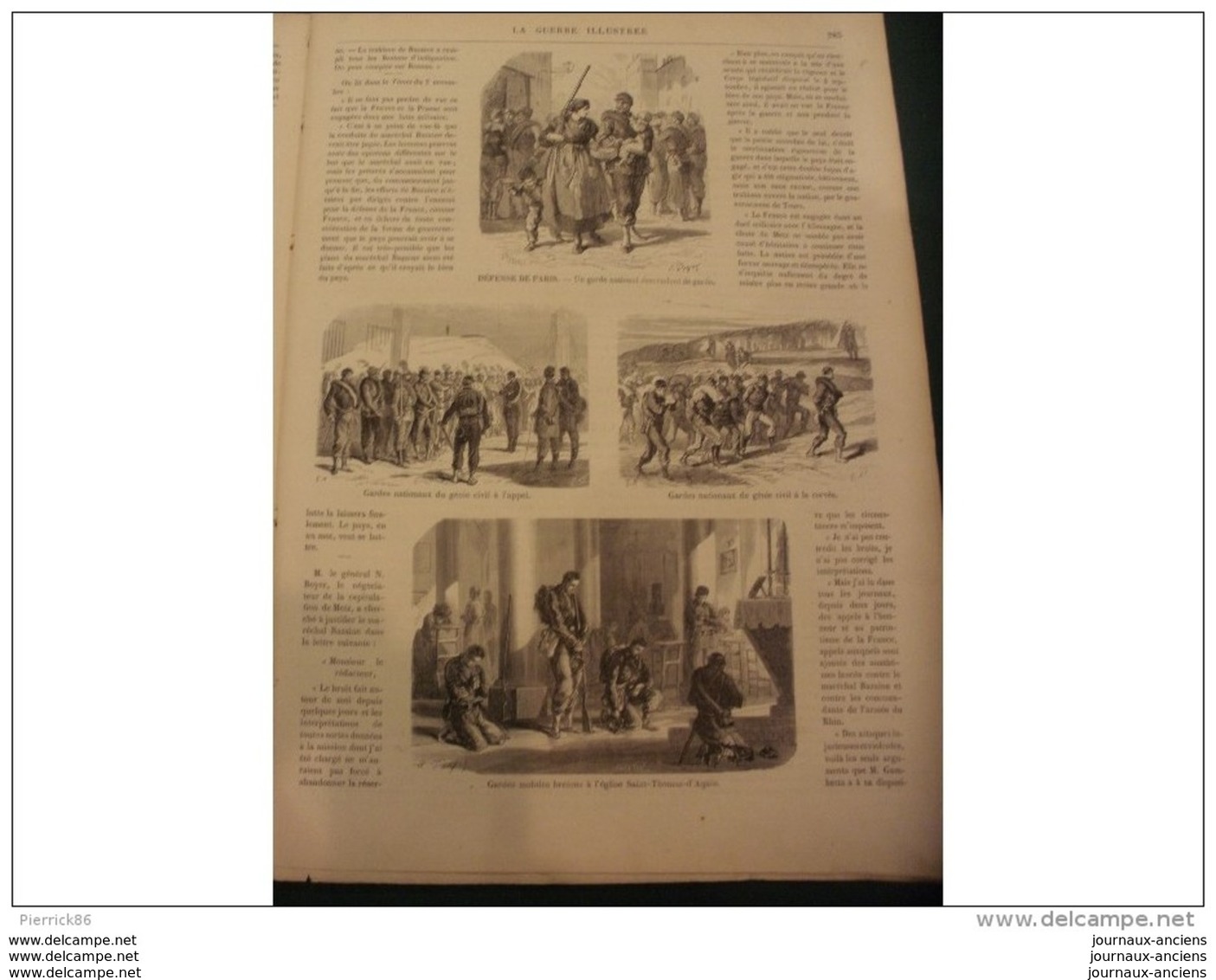 LA GUERRE ILLUSTRE 1870 LE SIEGE DE PARIS - CIRCULAIRE DE M DE BISMARK - FABRICATION DE CHARBON DE BOIS A PASSY - 1850 - 1899