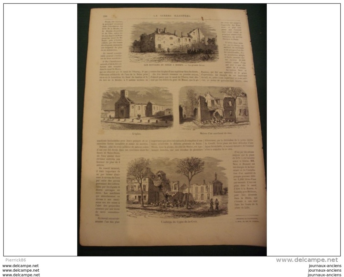 LA GUERRE ILLUSTRE 1870 LE SIEGE DE PARIS - FORT DE LA BRICHE SAINT DENIS - ROUTE DE MOUZON - SIEGE DE BONDY - 1850 - 1899