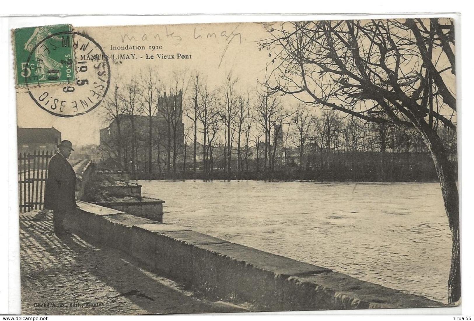 MANTES LIMAY Inondations Le Vieux Pont   ...G - Limay