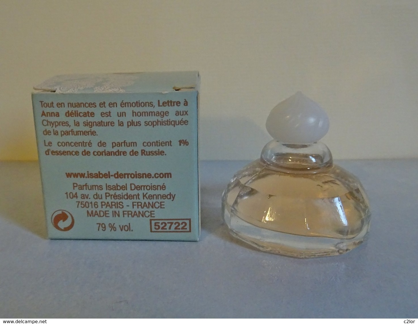 Miniature " LETTRE à ANNA Délicate " D'Isabel DERROISNE Eau De Toilette 7,5 Ml Dans Sa Boite - Miniatures Femmes (avec Boite)