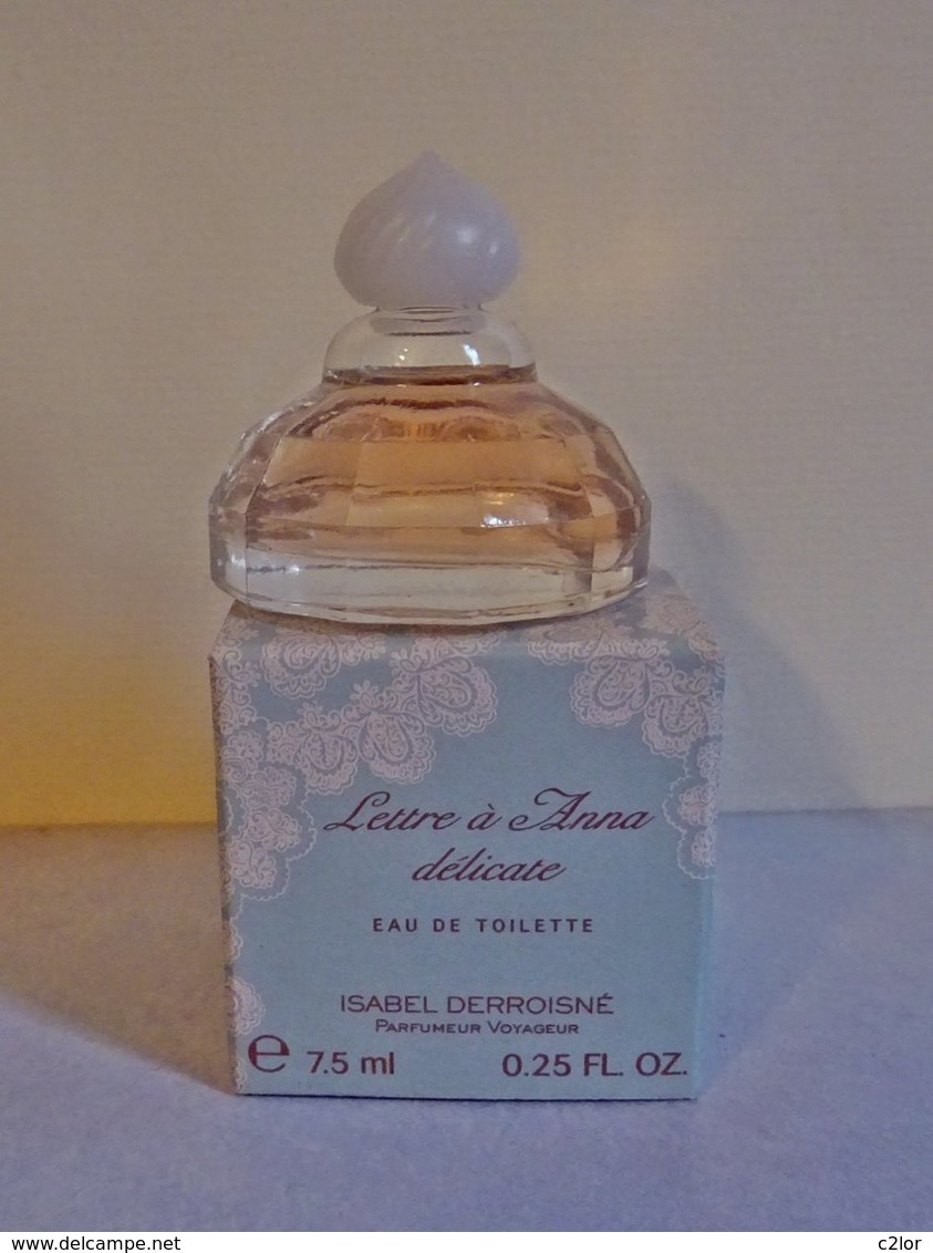 Miniature " LETTRE à ANNA Délicate " D'Isabel DERROISNE Eau De Toilette 7,5 Ml Dans Sa Boite - Miniatures Femmes (avec Boite)