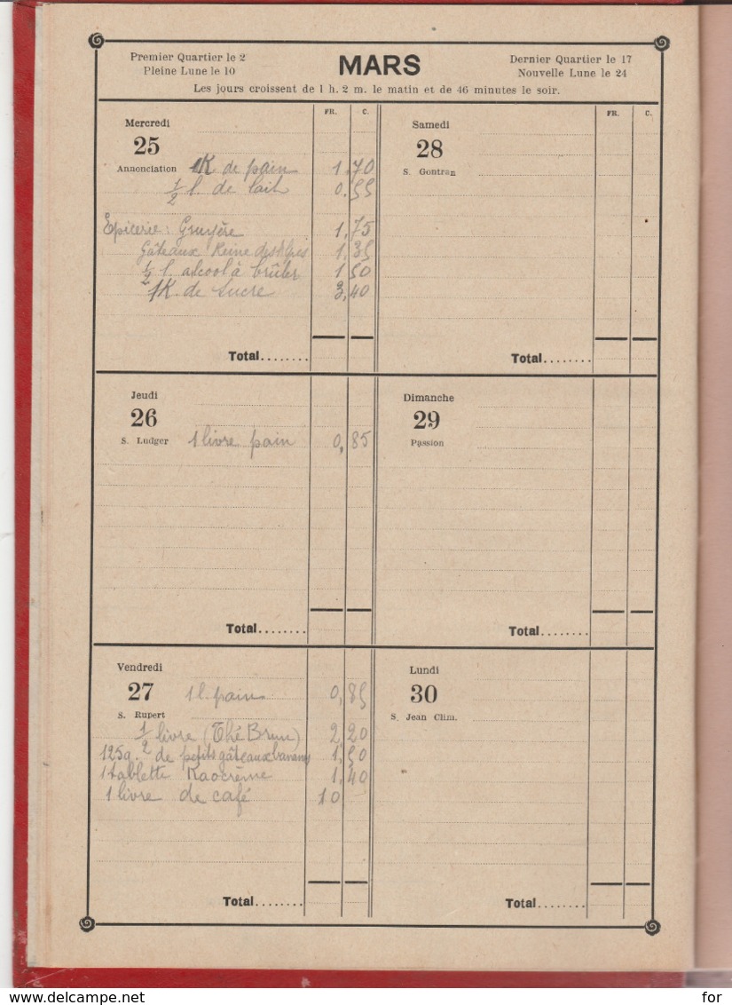 AGENDA-BUVARD : 1925 : Société Moderne D'alimentation - LYON - A. BADIEU & PERRACHON Réunies - Produits - Félix Potin - - Grand Format : 1921-40