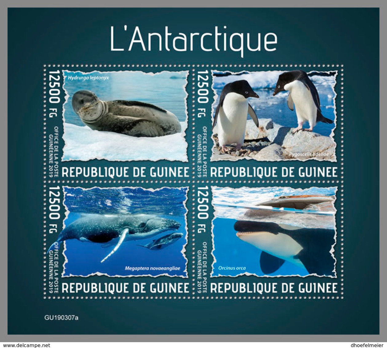 GUINEA REP. 2019 MNH Antarctic Animals Tiere Der Antarktis Animaux De L'Antarctique M/S - IMPERFORATED - DH1938 - Faune Antarctique