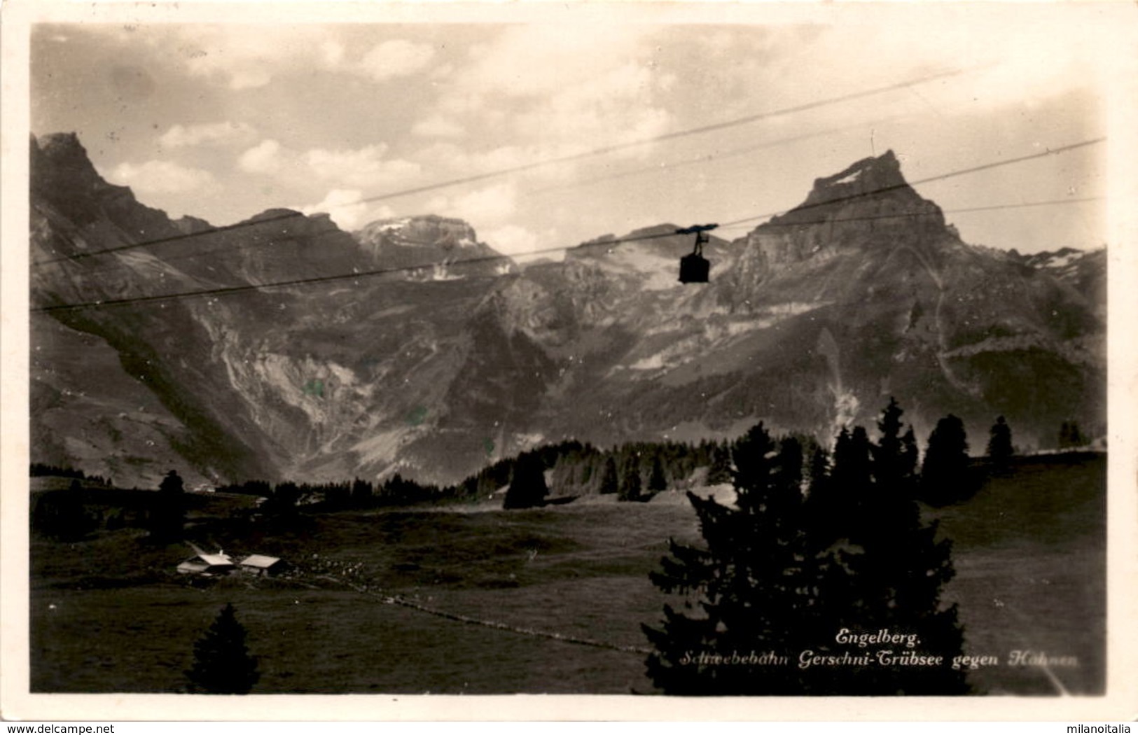 Engelberg - Schwebebahn Gerschni-Trübsee Gegen Hahnen (1431) * 6. 9. 1928 - Engelberg