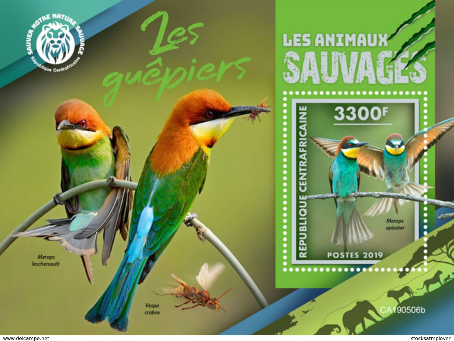 Central Africa 2019  Fauna Bee-eaters, Birds S201908 - República Centroafricana