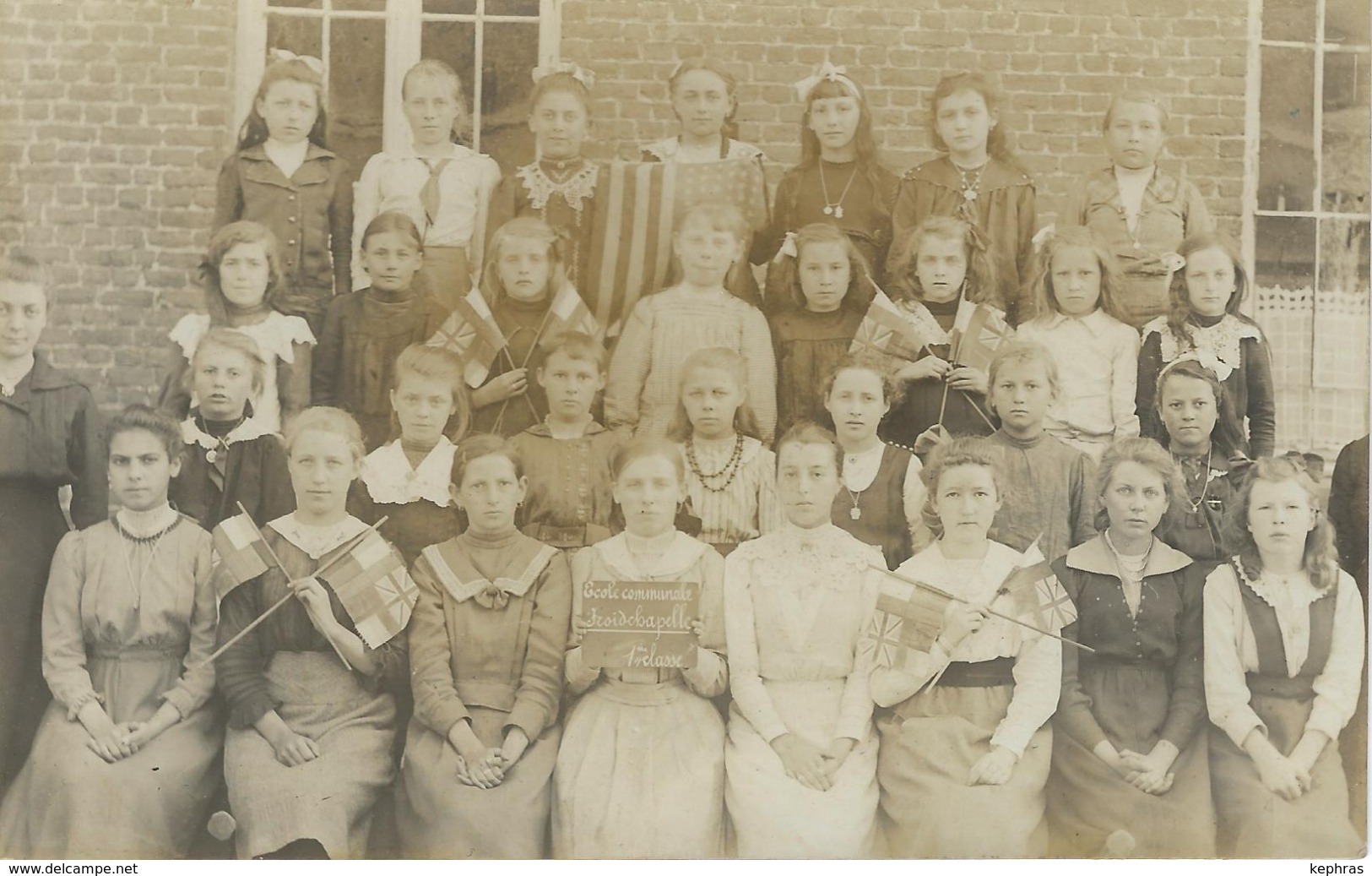 FROIDCHAPELLE : Superbe Carte Photo - Ecole Communale - 1Ere Classe - Probablement 1919 - Froidchapelle