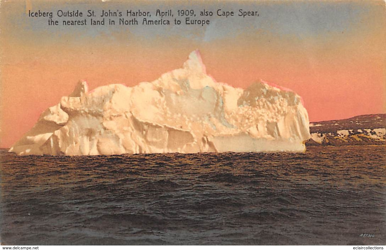 Groenland: Ou Terre-Neuve :    Iceberg Outside St John's Harbor April 1909  (voir Scan) - Greenland