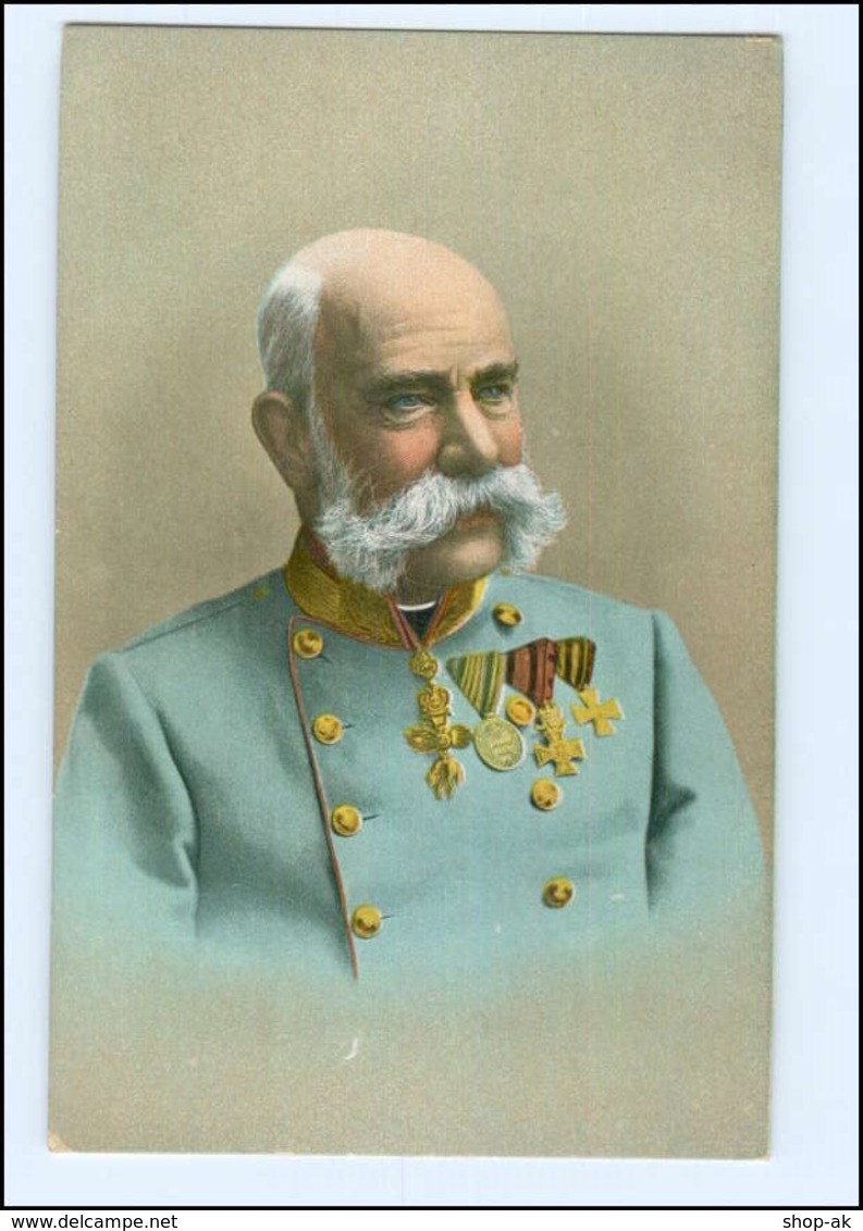 Y10266/ Kaiser Franz Josef Mit Ehrenzeichen AK 1908  - Case Reali