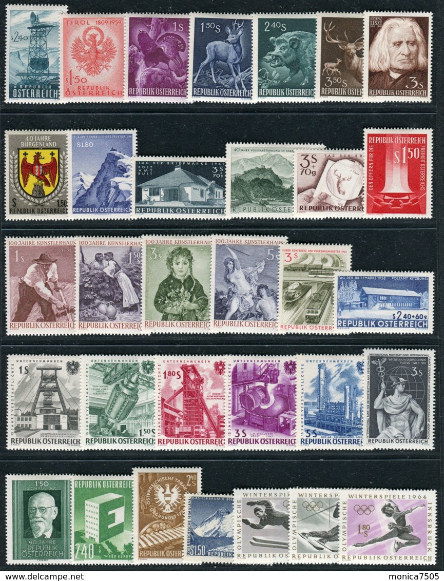 AUTRICHE : LOT  DE TIMBRES  DE  TIMBRES  NEUFS  AVEC  TRACE  DE  CHARNIERE , AVEC  3  SERIES  COMPLETES , A SAISIR . - Sammlungen