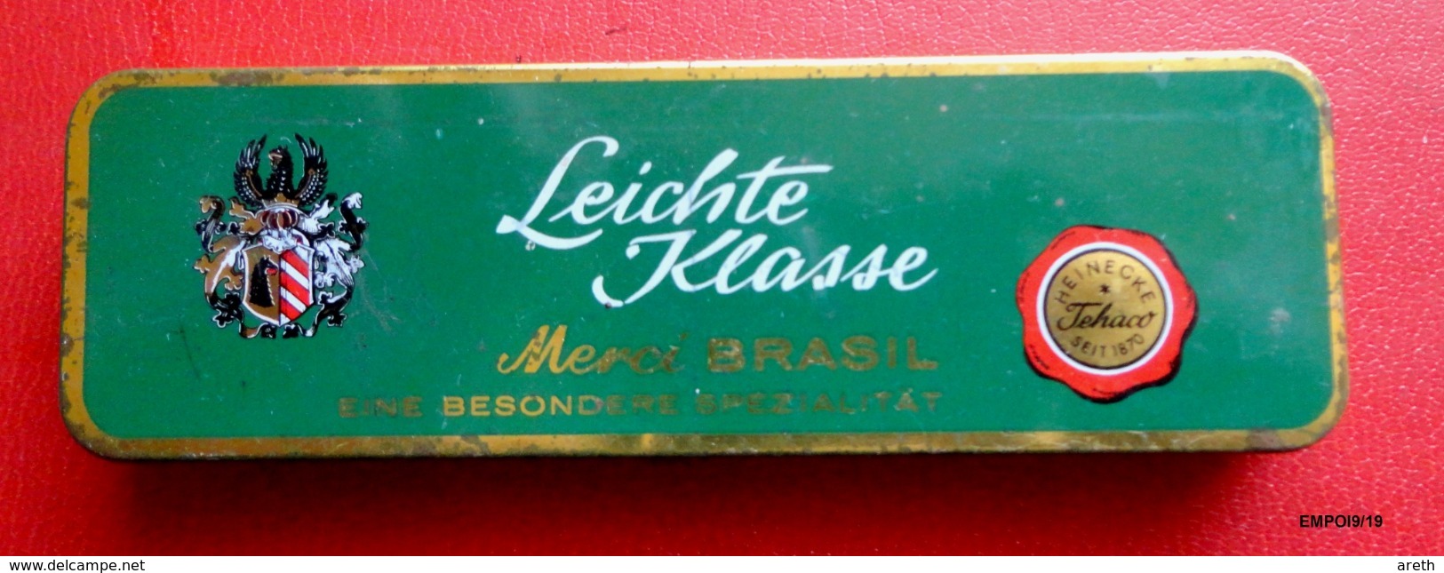 Ancienne Boite Métal Vide 10 Heinecke Zigarillos  Leichte Klasse Merci BRASIL - Other & Unclassified