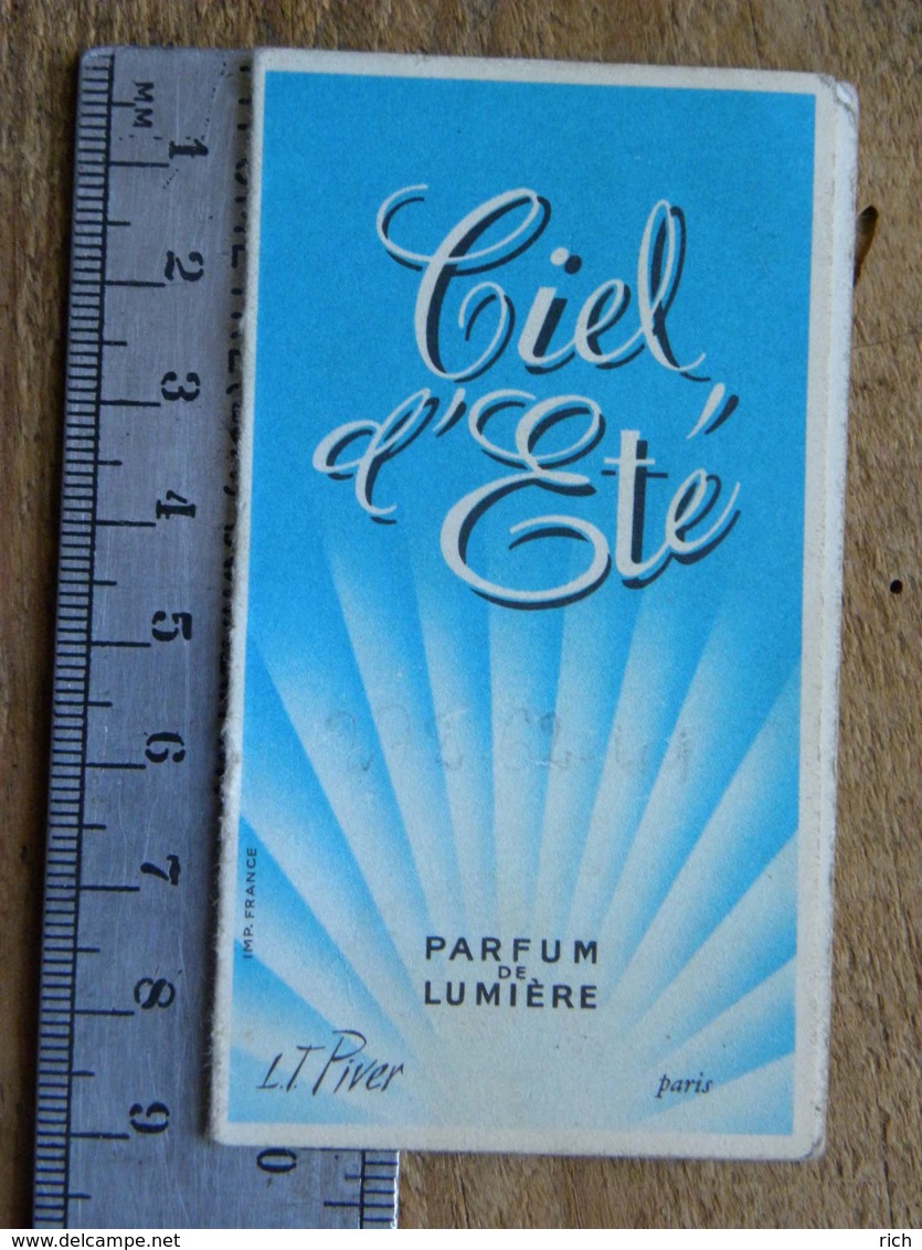 Carte Parfumée - LT PIVER -  Ciel D'été, Calendrier 1968, Pub Coiffeur C DRILLAUD, 17 Place De L'église, JONZAC - Zonder Classificatie