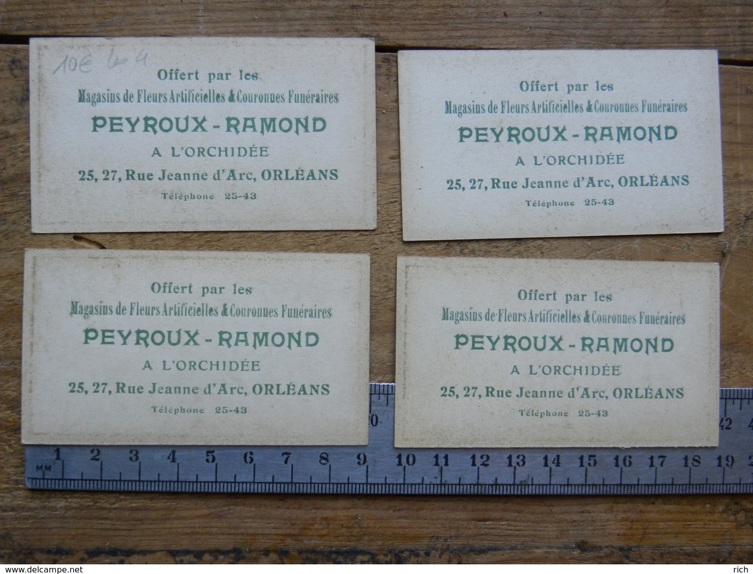 4 Carte Parfumée - L.T. PIVER PARIS - Rêve D'or - Offet Par Peyroux Ramond 25, 27, Rue Jeanne D'Arc  45 Orléans - - Zonder Classificatie