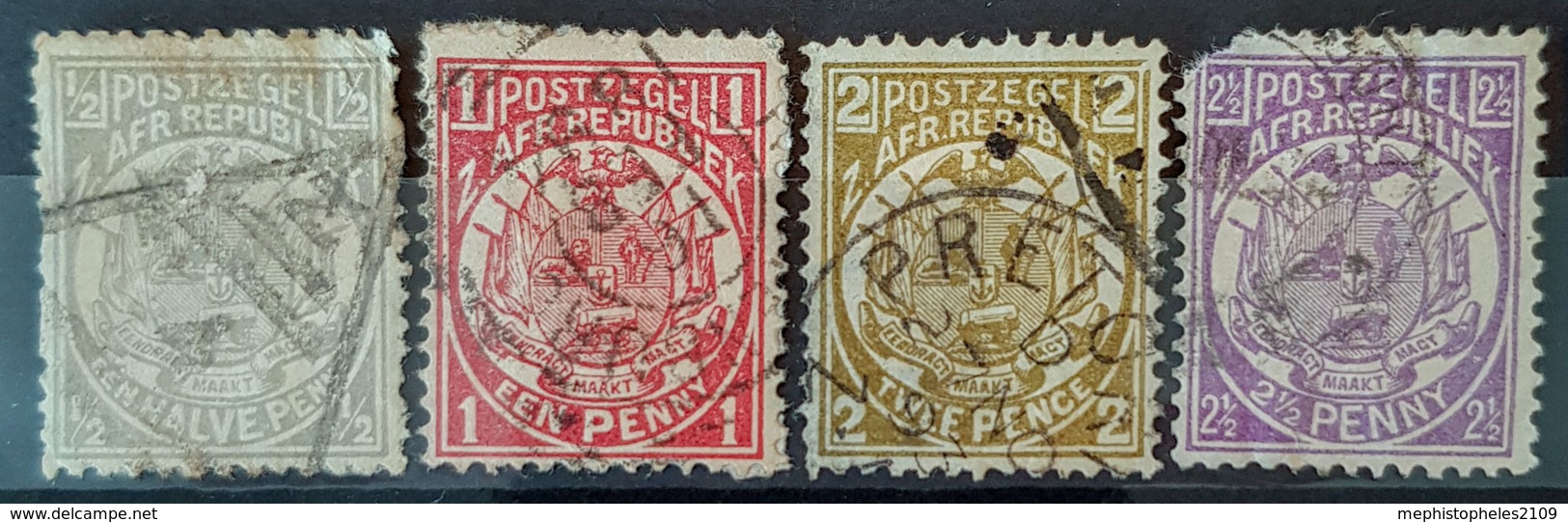 TRANSVAAL - 1885/93 - Canceled - Sc# 123, 124, 126, 127 - (127 Damaged On Upper Left Corner!) - Transvaal (1870-1909)