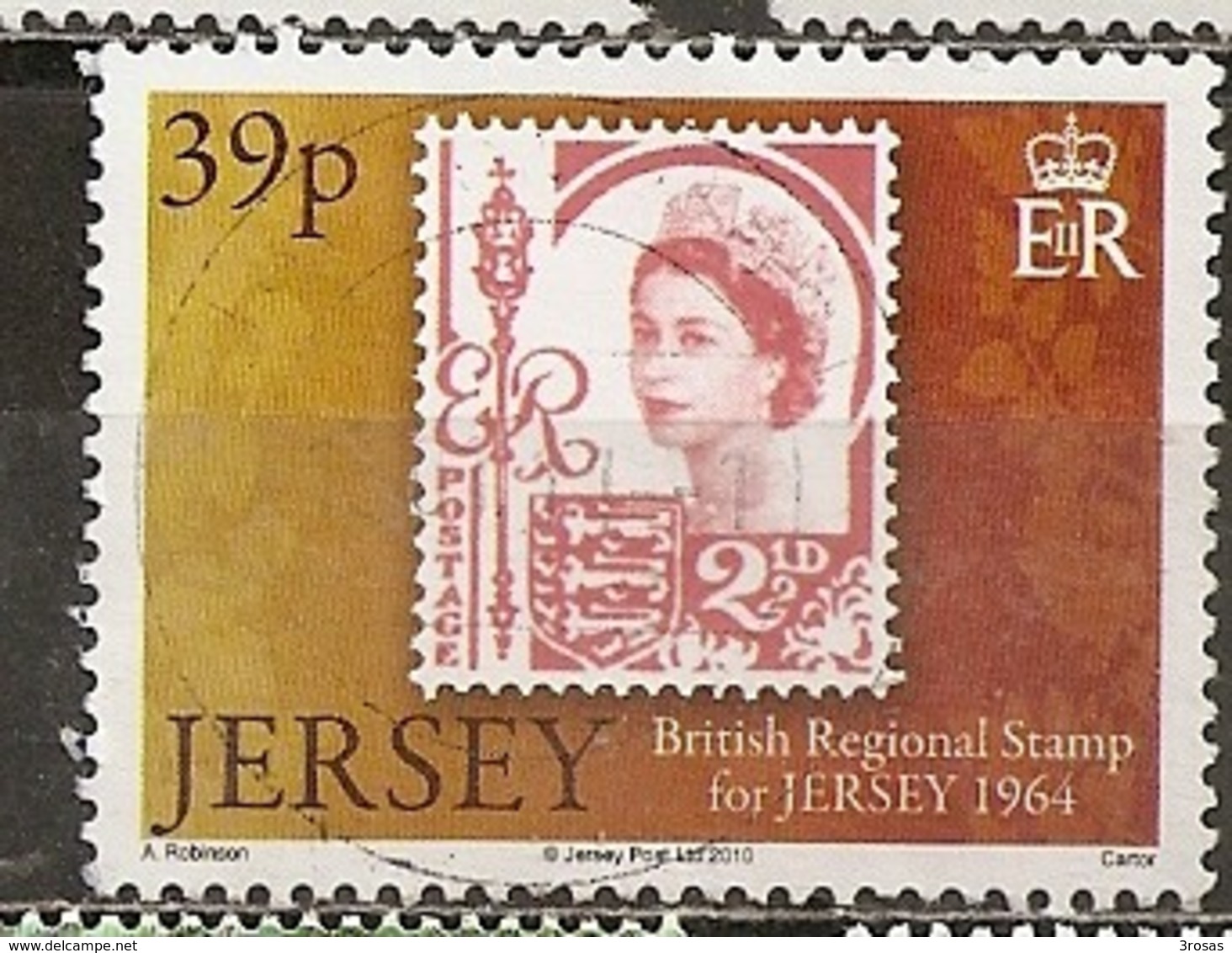 Jersey 2010 Timbre Sur Timbre Stamp On Stamp Obl - Jersey