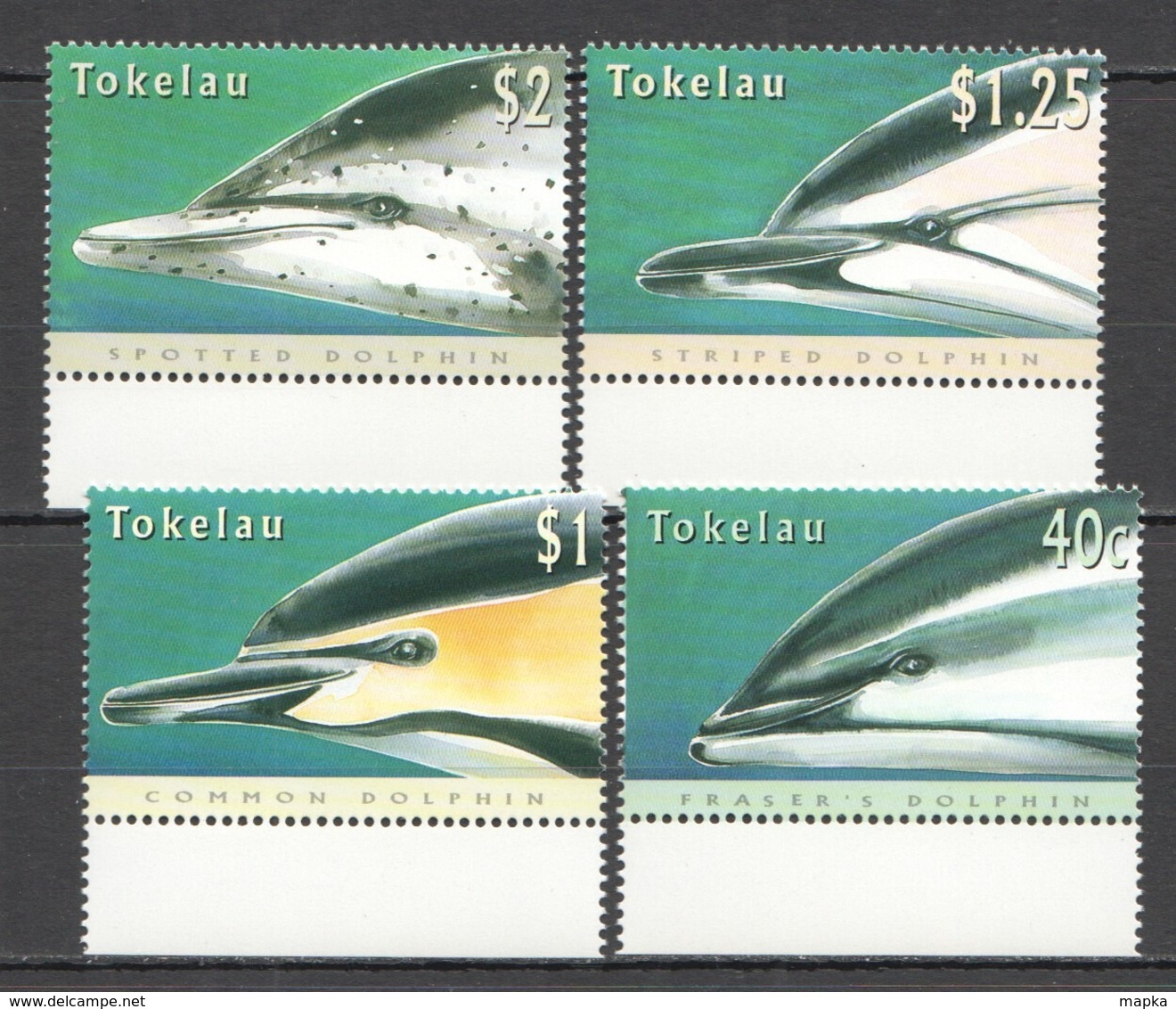 U1010 1996 TOKELAU MARINE LIFE DOLPHINS 1SET !!! MICHEL 11 EURO !!! MNH - Dauphins