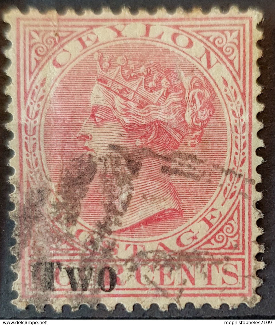 CEYLON 1888 - Canceled - Sc# 146 - 2c Overprinted - Ceylon (...-1947)