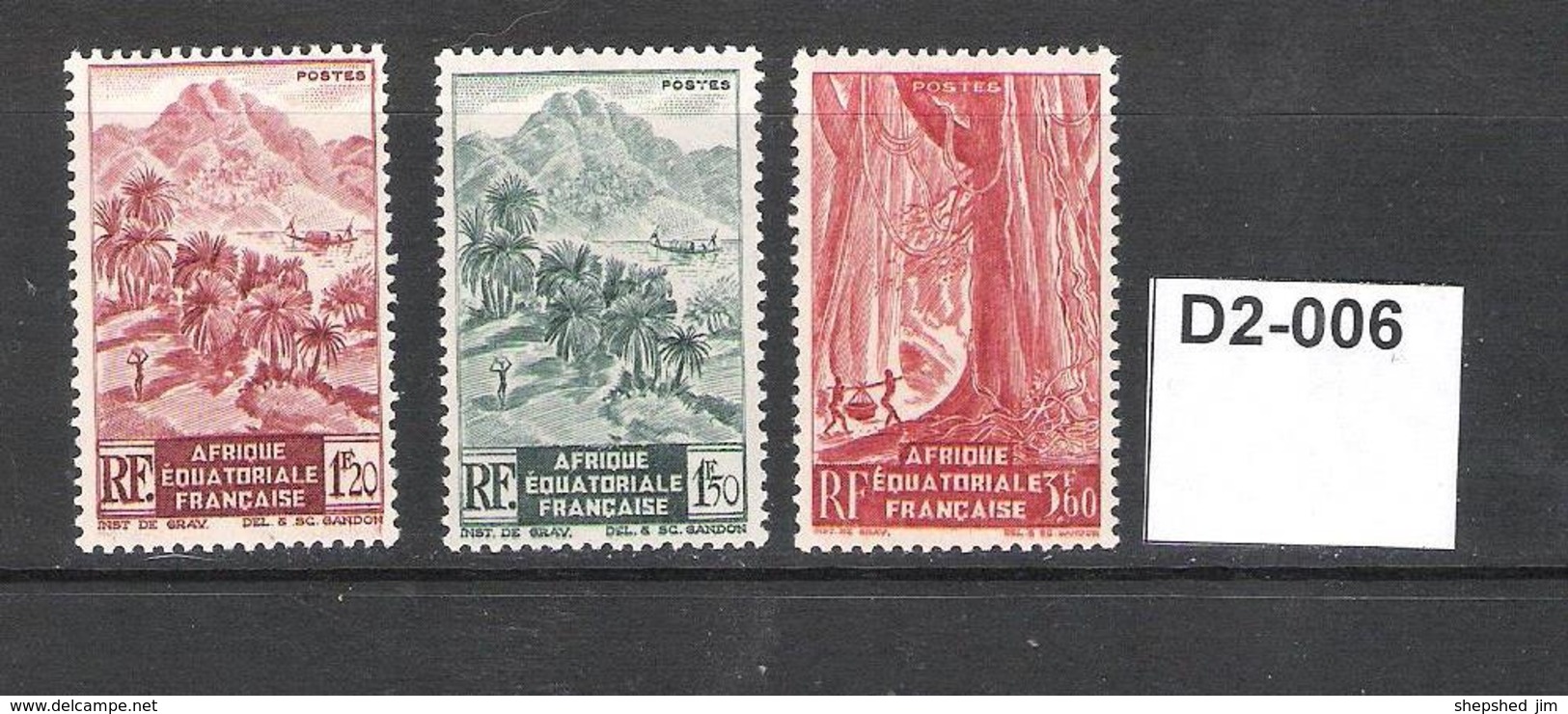 French Equitorial Africa 1947 3 Values To 3F60 - Neufs